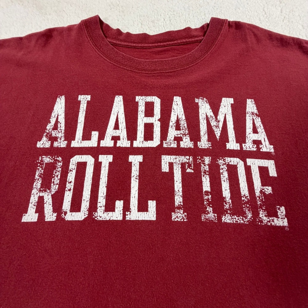 100% Cotton Alabama Roll Tide Distressed Graphic T-Shirt Mens XL Good